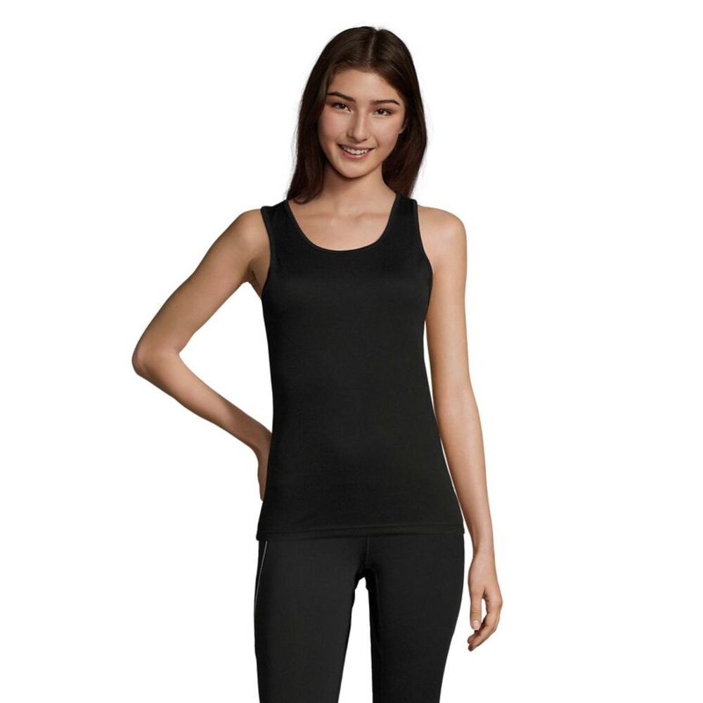 SOLS Womens/Ladies Sporty Tank Top / Black